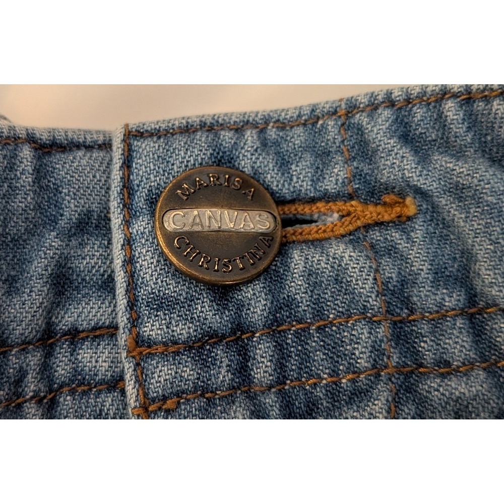 Marisa Christina Canvas Denim Pants Womens XL Blue Excellent Wide Leg Pleated - Picture 2 of 4
